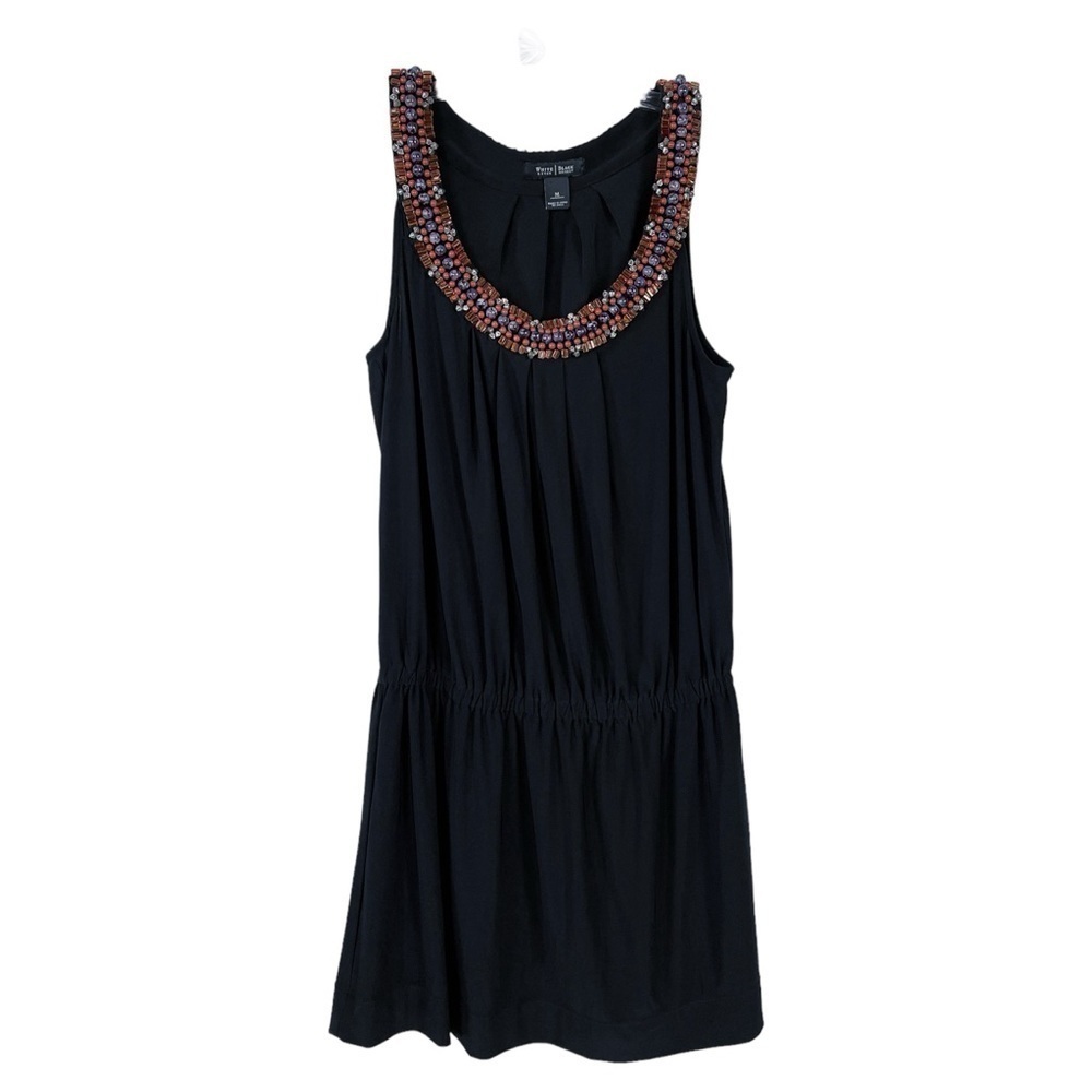 White House Black Market Beaded Sleeveless Tunic Mini Dress  M